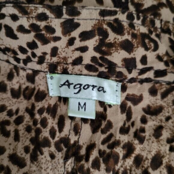 Retro Agora Animal Print Blouse Sz M - Picture 11 of 11